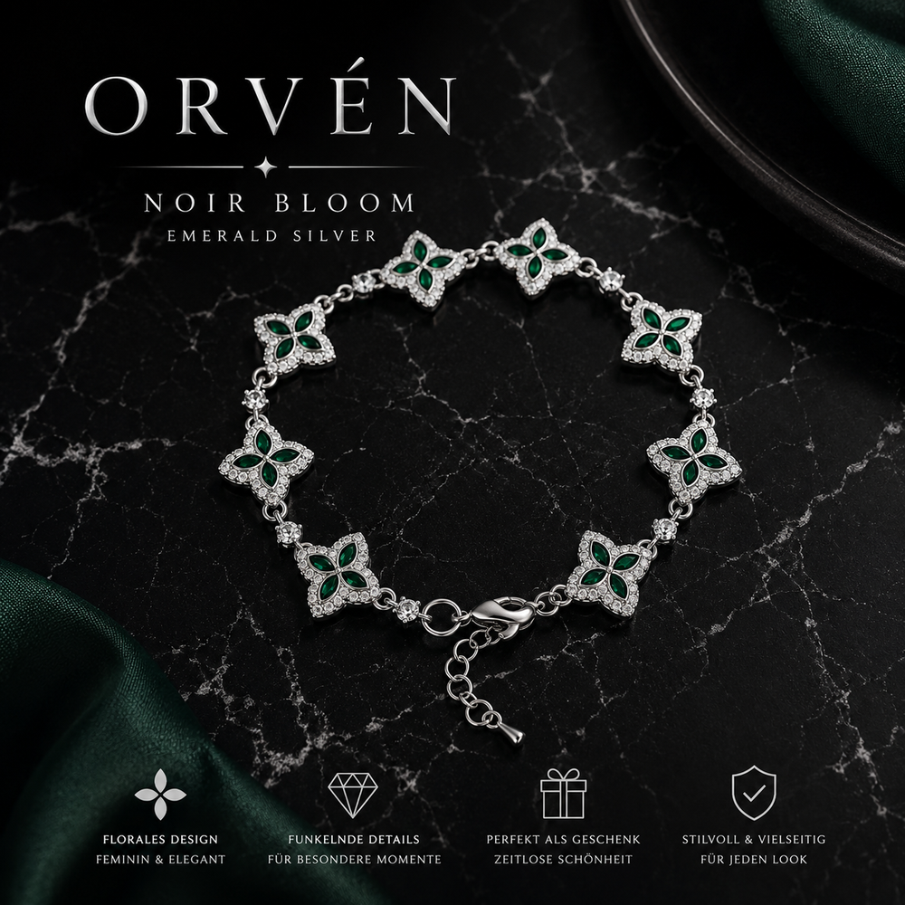 ORVÉN Noir Bloom Emerald Silver