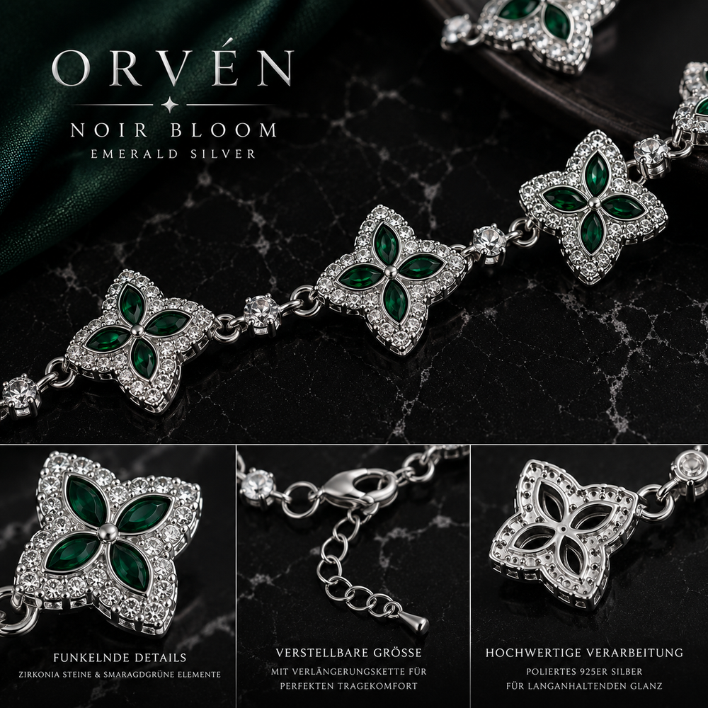 ORVÉN Noir Bloom Emerald Silver