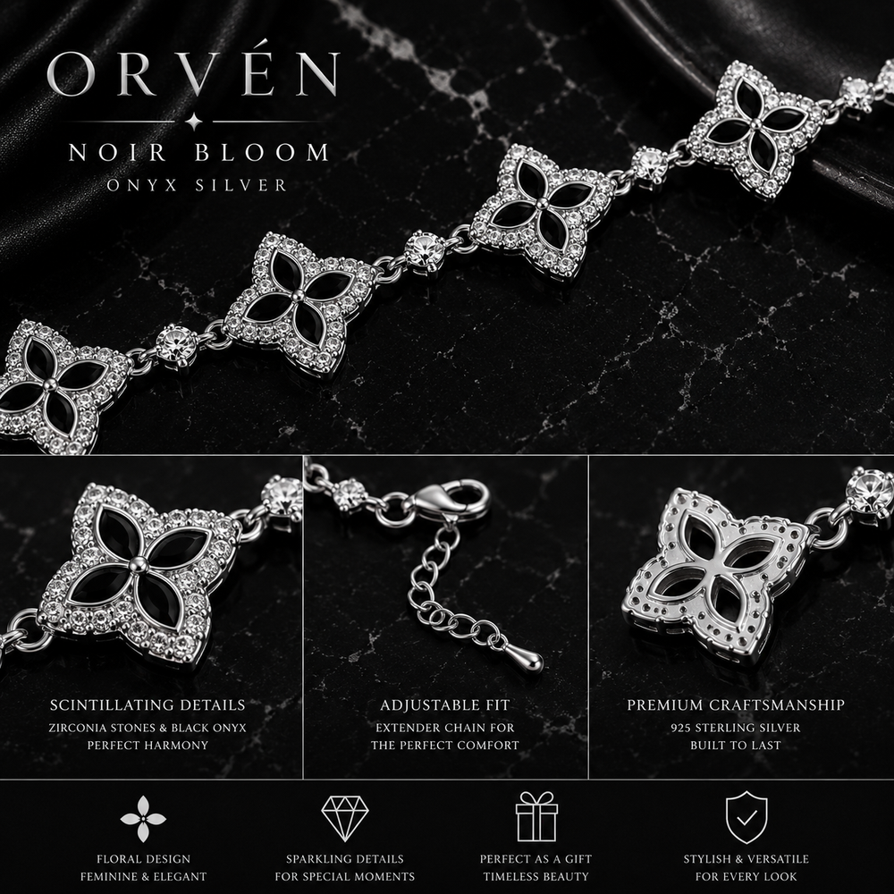 ORVÉN Noir Bloom Onyx Silver